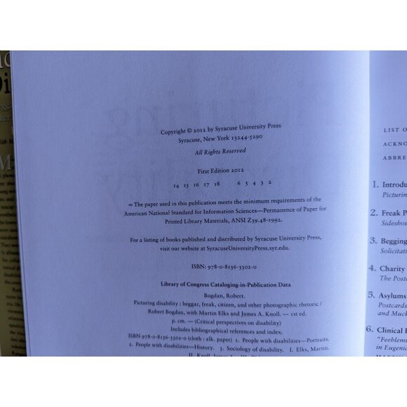 Picturing disability, R Bogdan 1st edition Hardcover book LIKE NEW - Picture 5 of 11